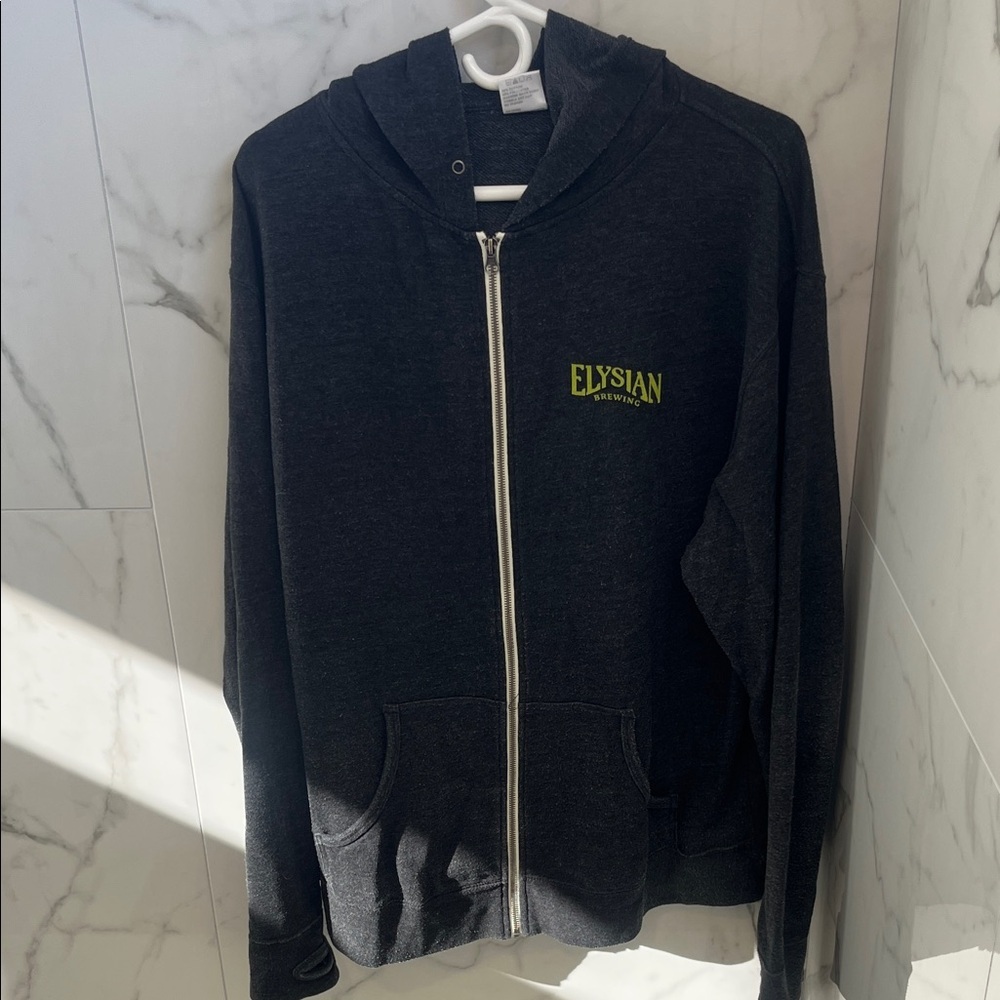 Elysian Brewing Black Zip-Up Hoodie
